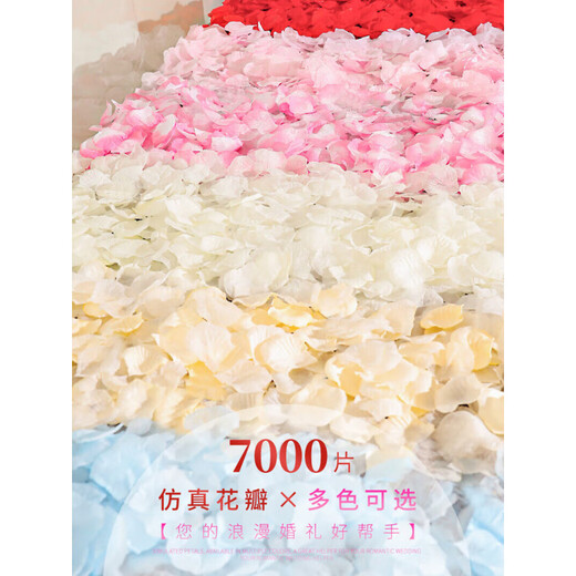 Magic Bean Shenghuo Chinese Valentine's Day white simulated rose petals wedding decoration wedding hand-scattered petals to express love and proposal romantic wedding room decoration Tiffany Blue 6 pack (600 pieces)