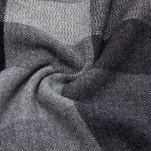 YOUNGOR Scarf Men's Scarf Wool Blended Fabric Winter Warm Casual Scarf Classic Plaid Pattern 2025 New Product Dark Gray VWWJ729971CQQ One Size