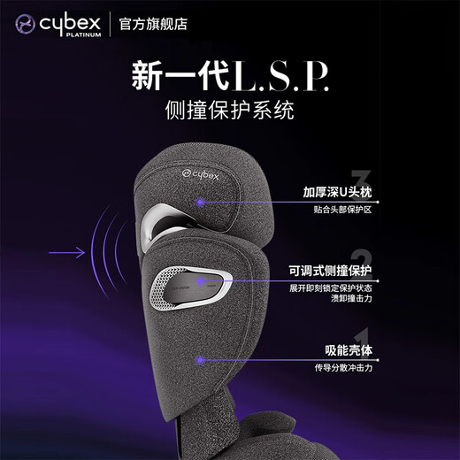 Cybex铂金线安全座椅3-12岁大童车载座椅Solution T i-Fix Plus 幻影灰