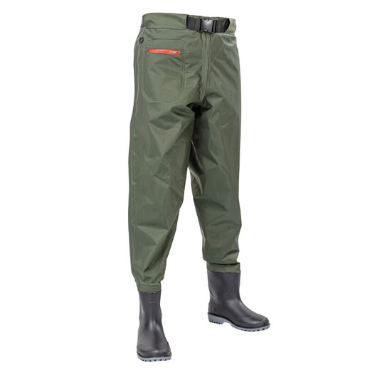 Wading pants, waist-length one-piece waterproof thickened clothes, rain pants, water shoes, rain boots, fishing pants, wading fishing pants for men, 3D khaki nylon waist-length style 39