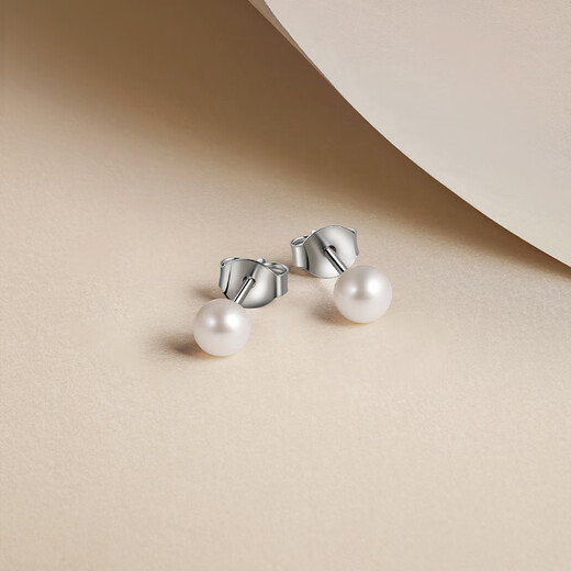 Saturday Fortune S925 silver pearl earrings birthday gift for women 4-4.5mm