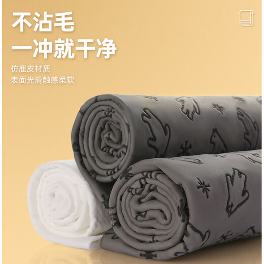 Dog Bath Absorbent Towel Quick-drying Pet Bichon Golden Retriever Imitation Deerskin Towel Cat Bath Towel Supplies Upgraded Soft Gray