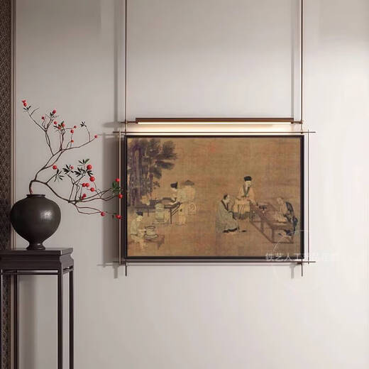 
Song Dynasty aesthetic decorative paintings lighting paintings new Chinese metal boom luminous mural living room teahouse mural A style 90*13578*63 light paintings