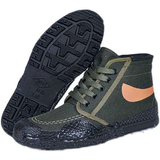 Heqinya summer migrant workers wear-resistant farmland shoes breathable liberation shoes thick sole yellow rubber shoes labor protection shoes men's construction site high-top shoes 3531 General Nigao size 35 others