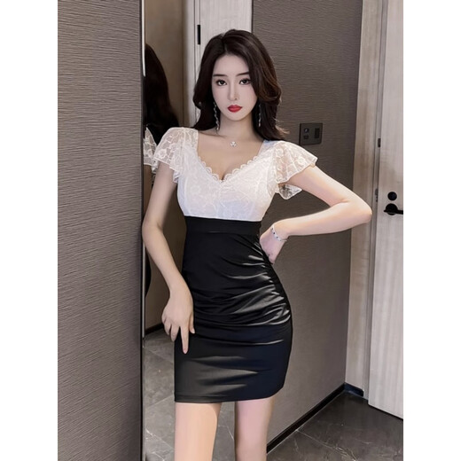 Xinying Fußtherapie Techniker Kleidung KTV sexy Kleid weibliche Schönheiten Abendkleid Fußbad Massage Spa Fußbad Arbeitskleidung Tasche 3897 Schwarz S Empfohlen 80-95 Jin [Jin ist gleich 0,5 kg]
