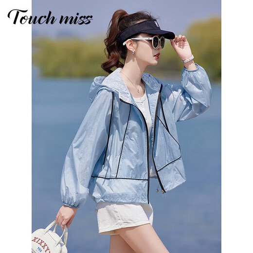 Tachimis Touch Miss Modetrendy Sonnenschutzkleidung für Frauen 2025 Sommer Neues lässig vielseitige, lockere, atmungsaktive Sonnenschutz Jacke für Frauen Salzgrau M 120jin [Jin gleich 0,5 kg]