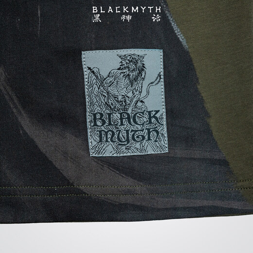 Black Myth Bull Demon King short-sleeved T-shirt Black Myth Goku official peripheral clothing for men and women, casual, olive green L