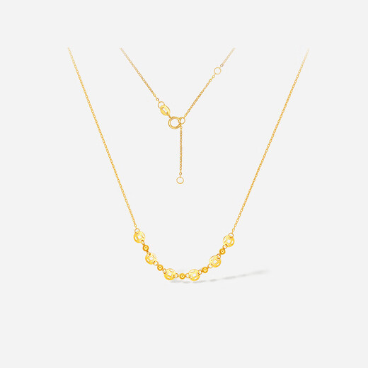 Saturday Fortune (ZLF) Yellow 18K Gold Necklace for Women Copper Coin Pendant Fashionable and Exquisite Holiday Gift for Girlfriend Pendant (40+5cm Adjustable)