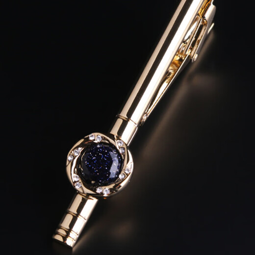 Lieshang French shirt trendy starry sky cufflinks and tie clip for men and women light luxury business French shirt cuff nails holiday customization suit vast starry sky stone cufflinks and tie clip gold