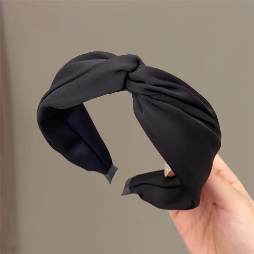 Face-showing small headband, French satin wide-brimmed headband, non-slip hair accessories, headband, flower hair accessories, black headband
