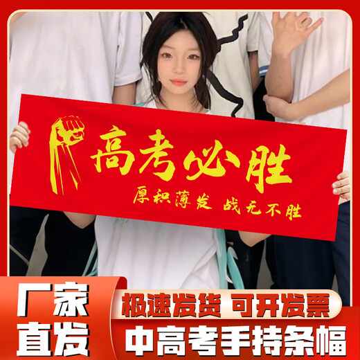 伊梦中高考必胜加油励志班级教室氛围装饰装扮布置用品定制手持横条幅 B手持条幅7024-中高考-款8