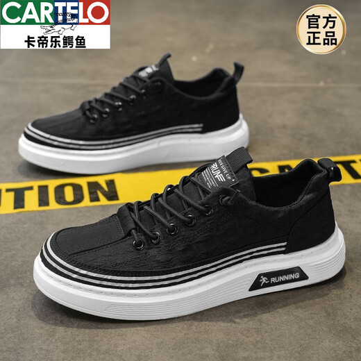 CARTELO men's shoes 2025 spring new breathable canvas shoes trendy versatile flat shoes lazy people pedal old Beijing cloth shoes 9901 wild green 39