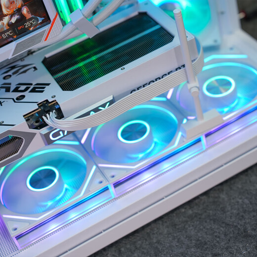 爱国者（aigo）极光Z13 PRO 白色正叶 ARGB 5v3针主板同步 电脑机箱风扇12CM/PWM温控调节/无限镜