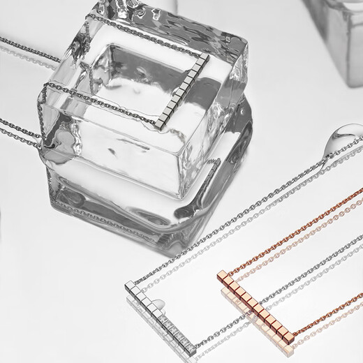 Chopard small ice cube 18K gold diamond necklace, same style gift for couples, can be stacked