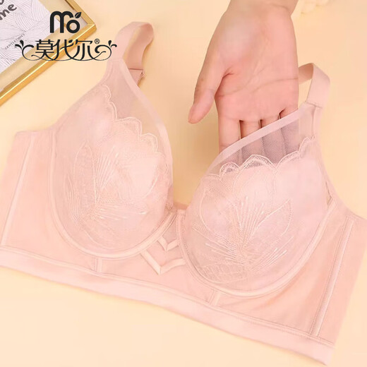 莫代尔内衣女小胸聚拢收副乳防下垂不空杯薄款文胸调整型胸罩软钢圈夏季 烟灰色 75B