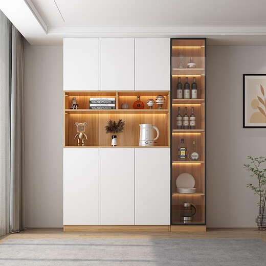 OPPEIN (OPPEIN) PARA BAJO Gabinete de pantalla integrado Moderno de almacenamiento Simple Gabinete de vinos para el gabinete de té Gabinete de almacenamiento Estilo de almacenamiento 15280*40*220 SF Express Instalación