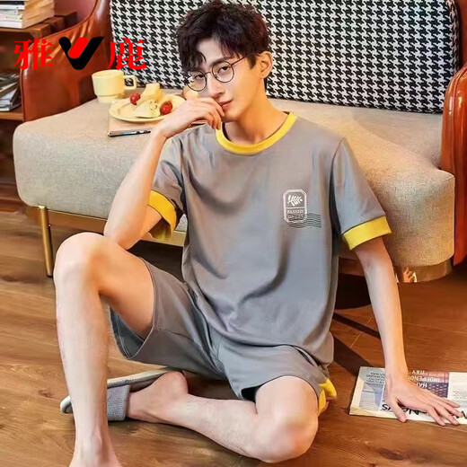 Los pantalones cortos de manga corta de pijamas de algodón de verano yalu se pueden usar en el exterior para el exterior para los trajes de ropa para el hogar para hombres en el verano shorts de manga corta de Summer Donghanfeng: D9928 L [recomendado 100-120 Jin [Jin equivale a 0.5 kg]]]