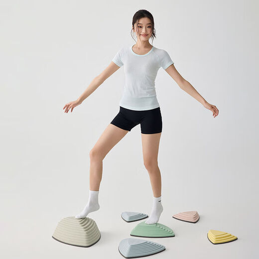 Umeko Sports Top Women's 2025 New Quick-Drying Pilates Training Wear Yoga T-Shirt Running Gym Suit Dark Hemp Gray S S