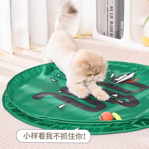 Bei Chuzhong Cat Toy Self-Happiness and Boredom Relief Cat Hunting Toy Cat Stick Automatic Cat Playing Ball Kitten Toy Cat Supplies Jumping Ball + White Coin Snake Hunting Cover Stimulates Cat’s Hunting Nature Scratch-Resistant Material
