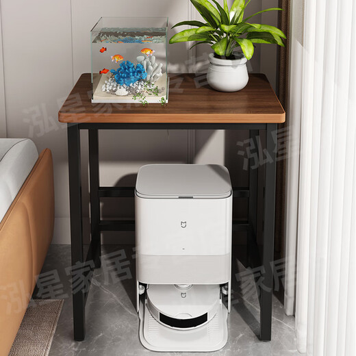 Yaoying computer desk small table home desk office desk simple study table narrow side table sweeping robot storage rack walnut color double beam reinforcement 40*60cm