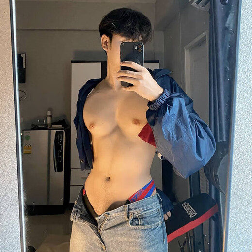 男士丁字裤夹臀无腰双丁超低腰性感提臀免脱后空T裤激情内裤显包 黄色 M 均码