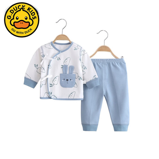 G.Duckkids Neugeborenes Baby Split Set reines Baumwollbaby Herbst Kleidung Herbsthose Neugeborene Mönch Vollmond Kleidung vier Saisons Baby Pyjamas 11155 Blau Four Seasons 52 (empfohlen für Neugeborene 8-10 Jin [Jin gleich 0,5 kg]))