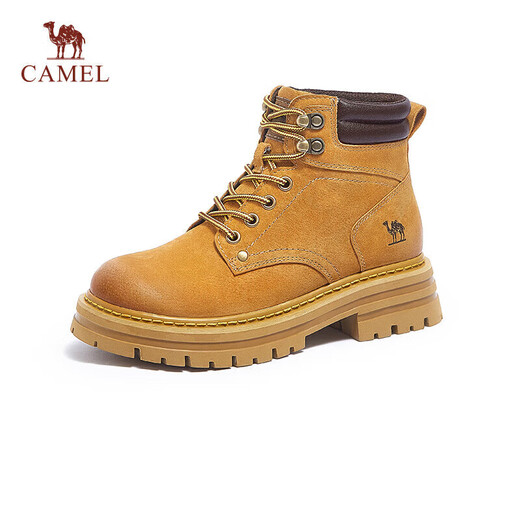 骆驼（CAMEL）【山丘】经典大黄靴反绒马丁靴户外工装靴 L23W076065 土黄 38
