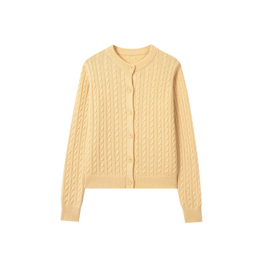 
ROMON 100% wool sweater for women 2025 spring and autumn new fashion retro cable cardigan small sweater jacket for women crystal gray equal size