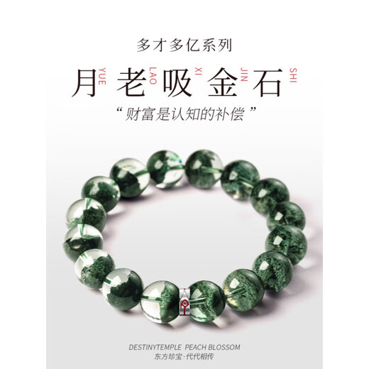 DL 1998胖东来品质水晶手链天l然绿幽灵女彩幽灵聚宝盆手串男红幽灵一物 绿幽灵水晶 【聚宝盆】绿幽灵9mm/5009