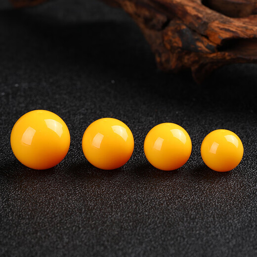 DL 1998 Fat Donglai same style natural beeswax round beads single bead beeswax loose beads chicken oil yellow amber round beads white flower nectar chicken oil yellow floating flower 12mm round beads one