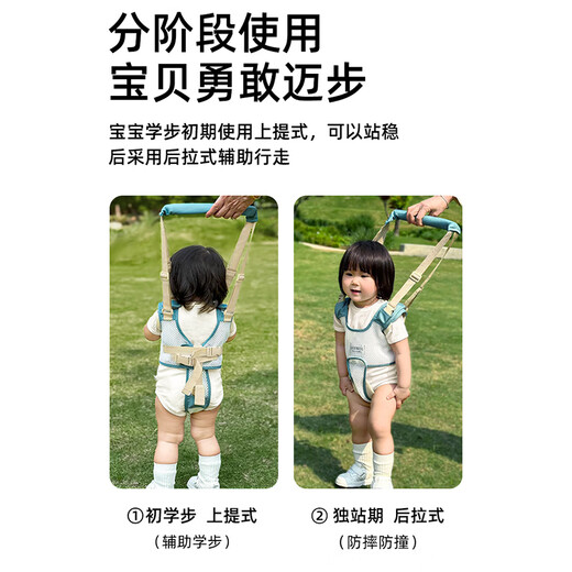 WCZ Japanese baby toddler to walk, prevent falling and prevent traction rope for one year old children assisted walking, simple four-season model_hidden blue_all-code