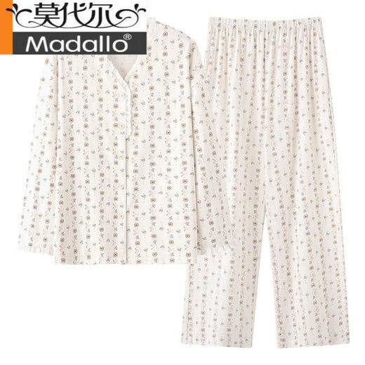 
Modal [Xinjiang Cotton] Spring new pajamas for women pure cotton long-sleeved cotton Korean home clothing set 3E3291-women's style L (recommended 100-125Jin [Jin equals 0.5 kg])