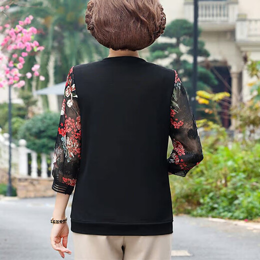 Les vêtements de printemps de la mère à la mode de Wen Xizi new chemise en mousseline de mousseline moyen et âgés de haut niveau de glace d'été décontractée en soie à manches courtes