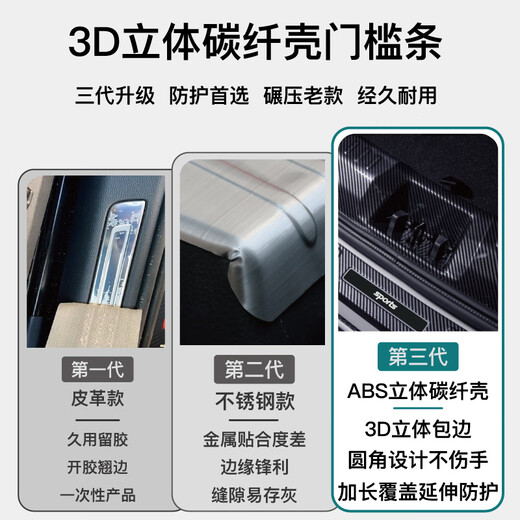 门槛条适用丰田25款汉兰达皇冠陆放迎宾踏板贴碳纤改装用品保护条 皇冠陆放*混动版【内置】碳纤壳门槛条4片