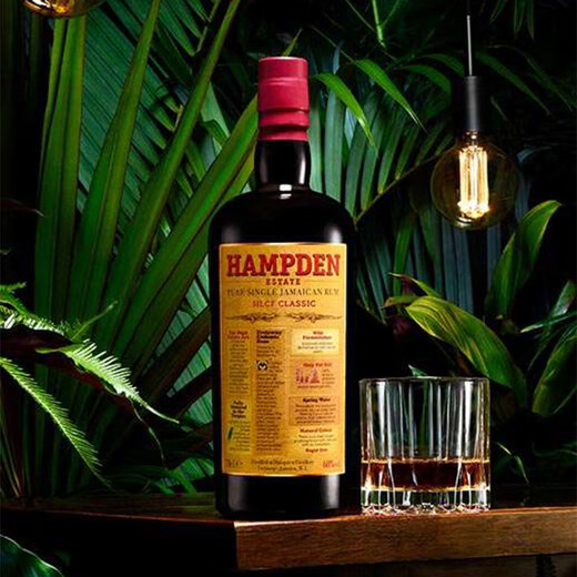 汉普登（Hampden）【原瓶进口】牙买加热带陈年朗姆酒双杯礼盒 汉普顿高度陈年朗姆 700mL