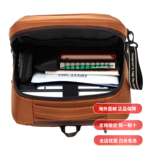 Samsonite Metal Hardware Effet Matériau recyclé sac à dos moyen moyen et femmes style couple Bright Orange Fashion Basic Package (sac)