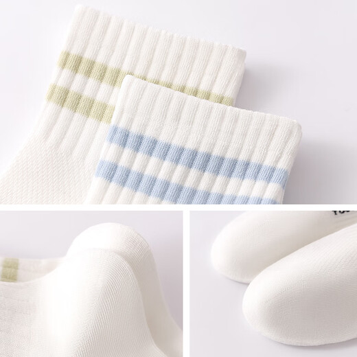 
Youkeshu [5 pairs] Women's combed cotton socks 10A moisture-relieving and sweating bacteria summer thin socks Lavender + grass green + light gray + sky blue + brown All size
