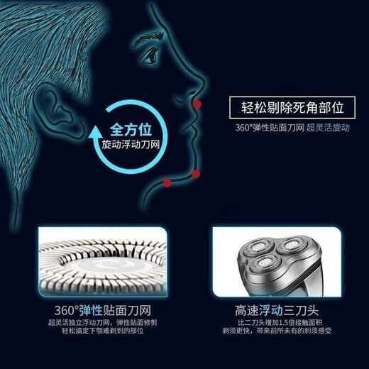 Electric Raver [Philips Flat Ersatz] Trockener und nasse Doppelrasur-Rasierer mit Pop-up-Koteletten-Trimmer-Geburtstagsgeschenk für Freund an Ehemann [Top Digital Display] Kurzeskippenmatch 5688