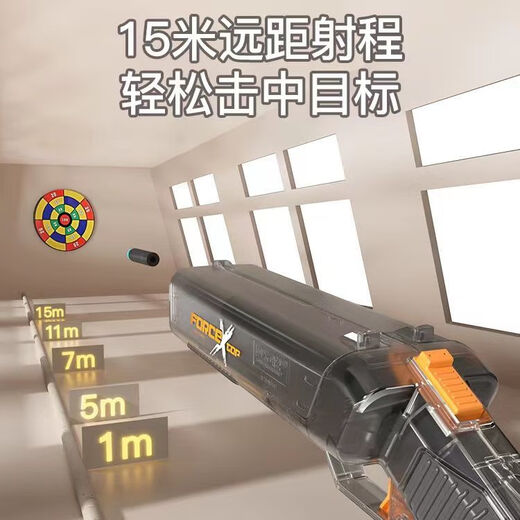 蒂米妮乐辉双管散弹枪喷子s686双管玩具枪儿童仿真抛壳软子弹软弹枪男孩 蓝白实色 三模式 双管喷子 中配 20子弹 +6弹壳 +护目镜