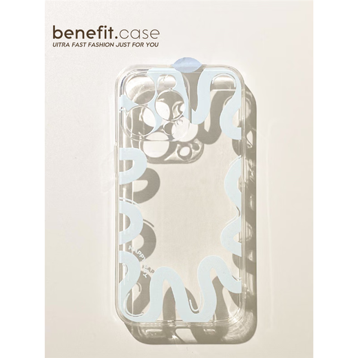 班美萝Benefit金智妮Jennie同款远峰蓝螺纹适用15苹果13手机壳iphone14promax新款 BN2677蓝色螺纹 iPhone 15