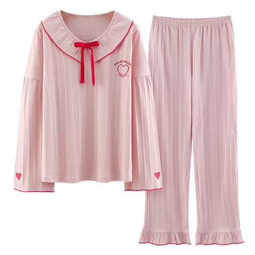 Pajamas for women's spring and autumn long-sleeved cotton set 2025 new student ins style autumn and winter loose home clothes J9923 L