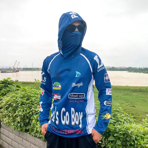 Raft core men's sun protection clothing, fishing clothing, cycling clothing, sports outdoor quick-drying breathable, light and soft hooded road clothing white gray d005 L (height 175 weight 130-150 Jin Jin equals 0.5 kg