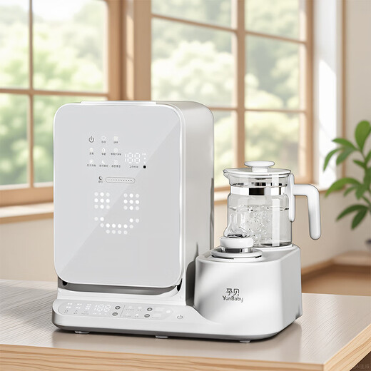 Gabinete de desinfección de biberones yunbaby con máquina de secado, calentador de leche, olla de temperatura constante, remojo de leche, mesa de alimentación de tres en uno