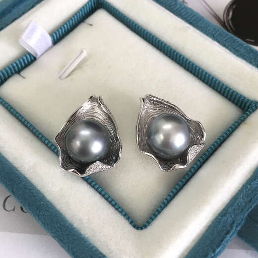 Hao Chuang MIFEI/Shuoguo Platinum Gray Tahitian Black Pearl Pendant Strong Light Natural Color Seawater Pearl 925 Silver 11-12mm (One)