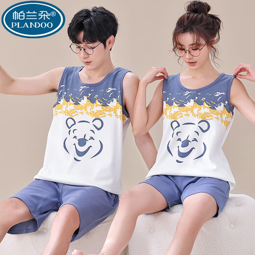 Palando Summer Summer Maneveless Chalecos Pajamá de pareja para mujeres adolescentes Algodón real de algodón más grasa