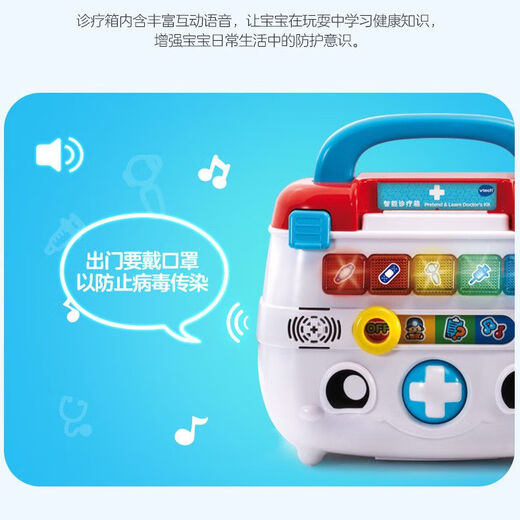 Box de diagnóstico y tratamiento inteligente para niños de Weiyida Little Doctor Toy Toolbox Simulación para bebés Nurio Jugue House Precio 189 Diagnóstico y caja de tratamiento de versión de lujo