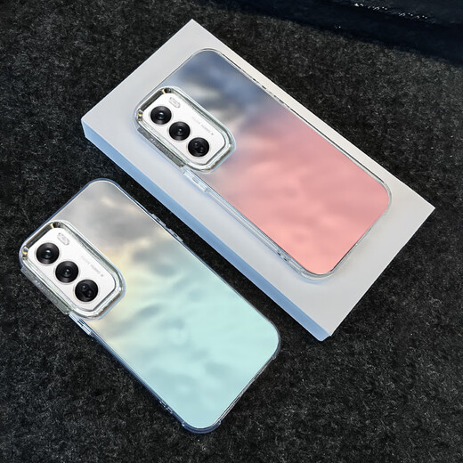 可不可 适用opporeno13手机壳reno12新款水波纹保护套reno11/10大孔镜头reno9/8/6创意个性纯色晕染防摔 水波纹-【蓝色晕染A846】+手机膜 Reno5/Reno5K