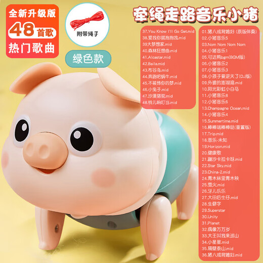 The same style as Douyin on June 1st Douyin, electric pig shines 61 Music Children's Day toy night market [USB version] 10 songs of electric leash puppy