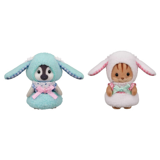森贝儿家族（Sylvanian families）长耳朵兔扮装 过家家女孩玩具玩偶套装