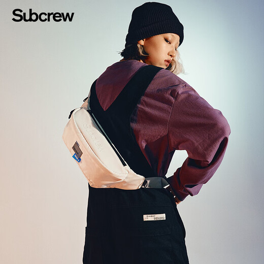 Subcrew trendy personalized design waist bag men and women couples street riding breast bag campus fashion small shoulder bag gray